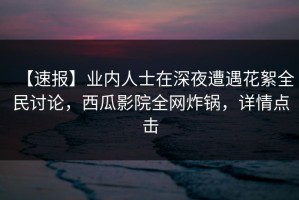 【速报】业内人士在深夜遭遇花絮全民讨论，西瓜影院全网炸锅，详情点击