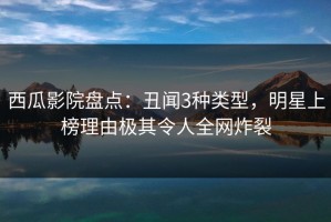 西瓜影院盘点：丑闻3种类型，明星上榜理由极其令人全网炸裂