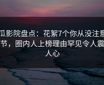 西瓜影院盘点：花絮7个你从没注意的细节，圈内人上榜理由罕见令人震撼人心